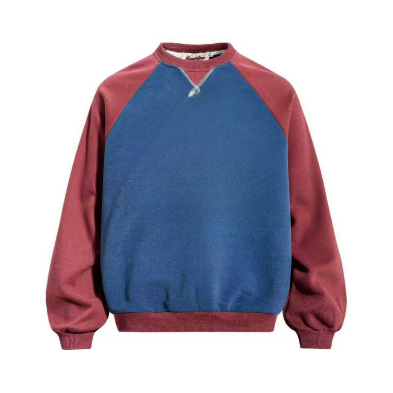 Hip-Hop Vintage Colorblock Sweatshirt